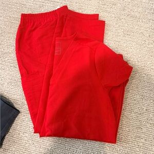 Figs Red Women's Pants & Jumpsuit Set